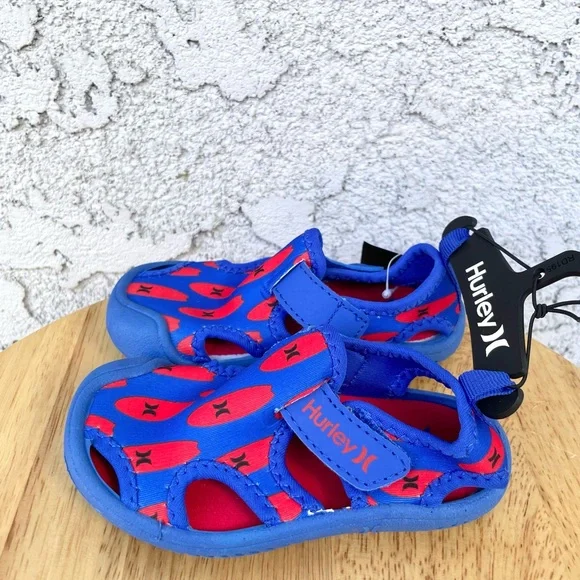 Hurley Toddler Blue Red Kona Surfboard Water Shoes - Picture 2 of 7